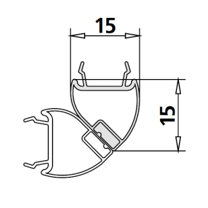 Kermi 6037523 magneetprofiel 90 graden rechts verticaal 200cm