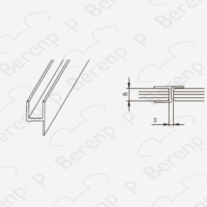 San4U Sealday SD094 h-profiel 180 graden, 200cm, 8mm *niet meer leverbaar*