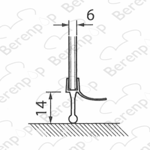 Villeroy en Boch Subway PGR60450470009 gebogen afwaterprofiel, 200cm, 6mm