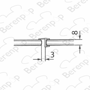 Villeroy en Boch Subway PGR60458500009 h-profiel klein, 200cm, 8mm
