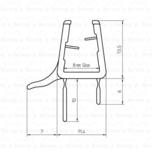 Duscholux 250353.01.000.1000 afwaterprofiel horizontaal, 100cm, 6-8mm