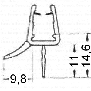HSK Kienle E87058 glasdorpellijst, 100cm, 8mm *niet meer leverbaar*