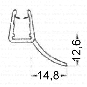 HSK Kienle E87072-4 sleepprofiel dichting, F1 lang, 12,6mm, 200cm, 8mm *niet meer leverbaar*