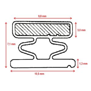 Novellini R10GIADA-83 set inschuif magneetstrippen 195cm