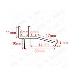 San4U Sealday SD013 afwaterprofiel met flexibele lip 100cm, 8mm